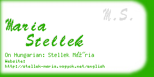 maria stellek business card